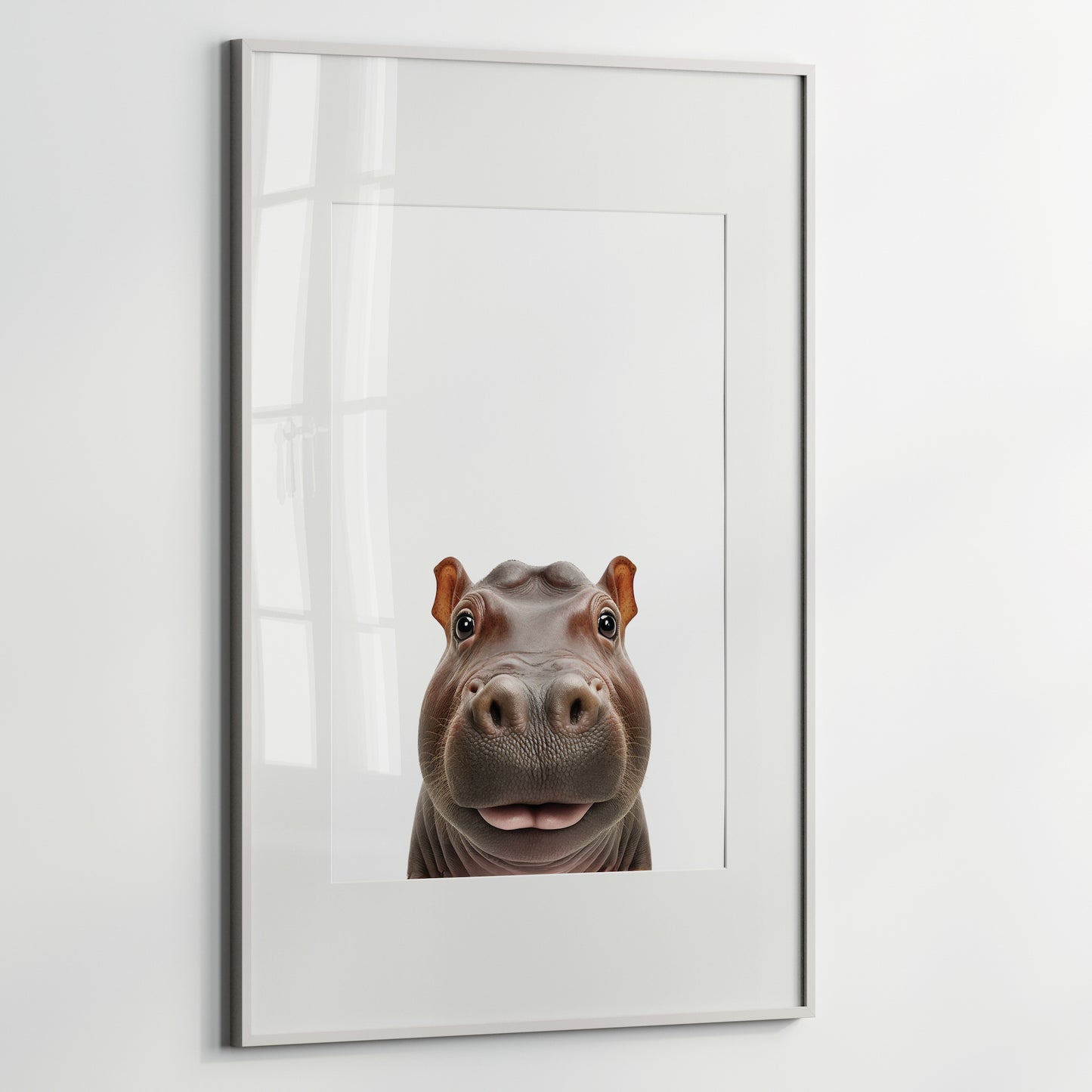 Baby Hippo Portrait Print