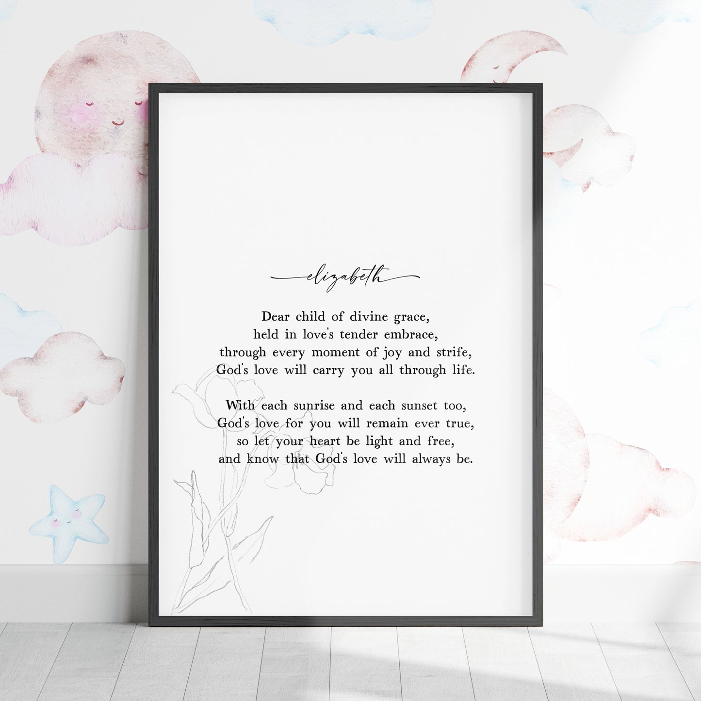 Devine Love ~ Black Framed Print