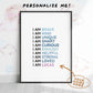 Magic Mindset Affirmations Blue ~ Black Framed Print