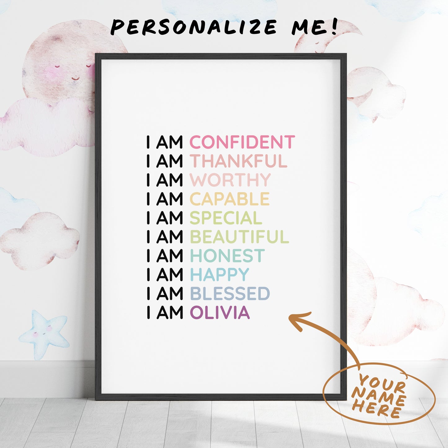 Magic Mindset Confidence ~ Black Framed Print