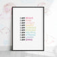 Magic Mindset Affirmations ~ Black Framed Print