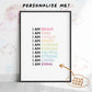 Magic Mindset Affirmations ~ Black Framed Print
