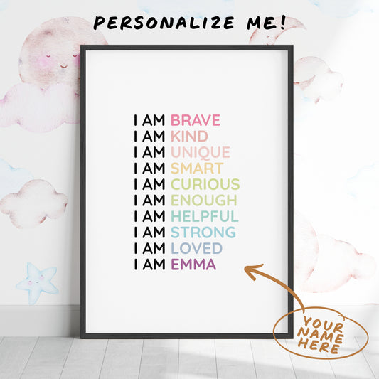 Magic Mindset Affirmations ~ Black Framed Print