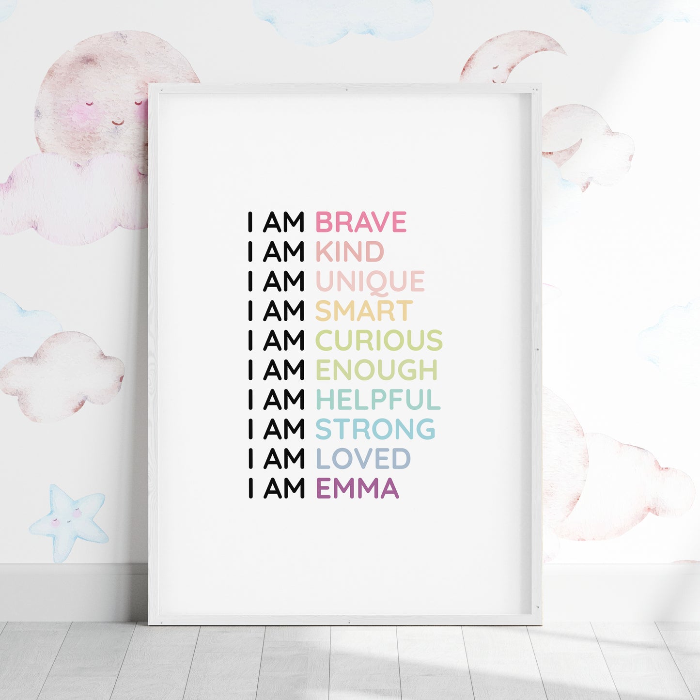 Magic Mindset Affirmations ~ White Framed Print