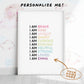 Magic Mindset Affirmations ~ White Framed Print