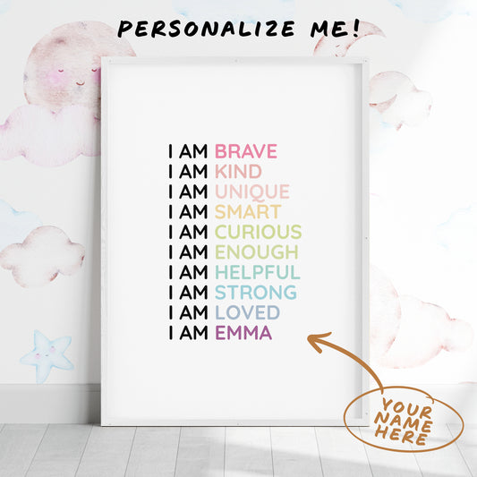 Magic Mindset Affirmations ~ White Framed Print