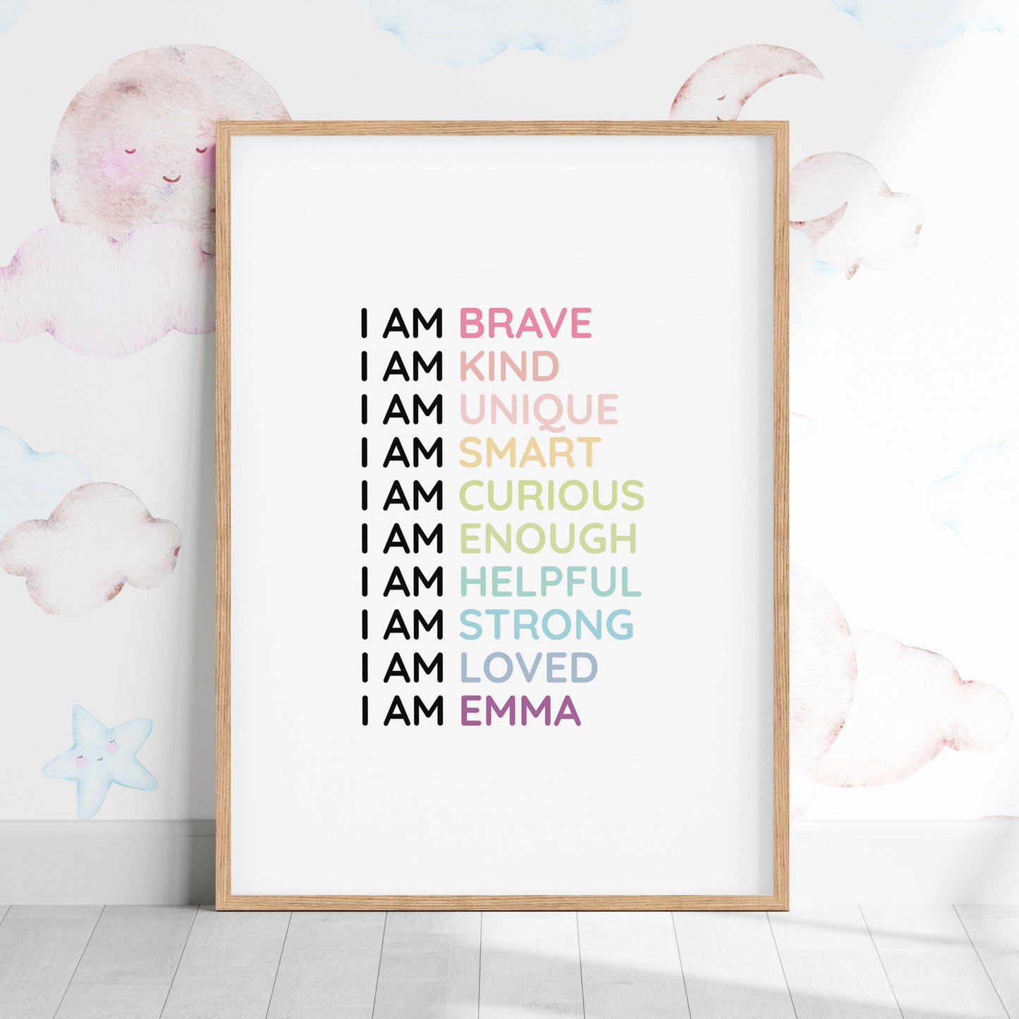 Magic Mindset Affirmations ~ Wood Framed Print