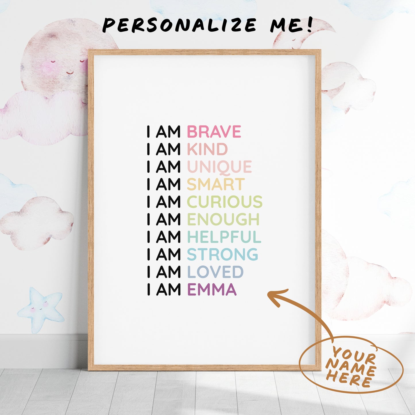 Magic Mindset Affirmations ~ Wood Framed Print