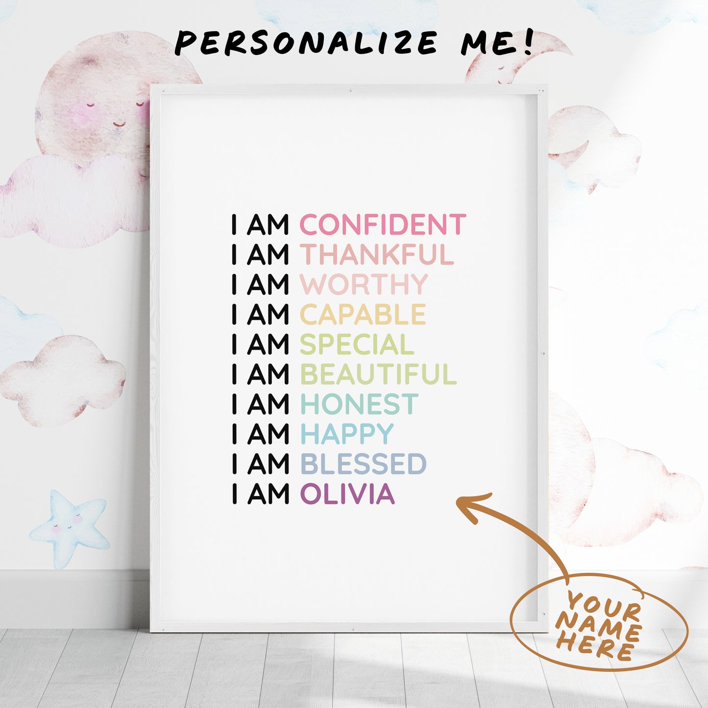 Magic Mindset Confidence ~ White Framed Print