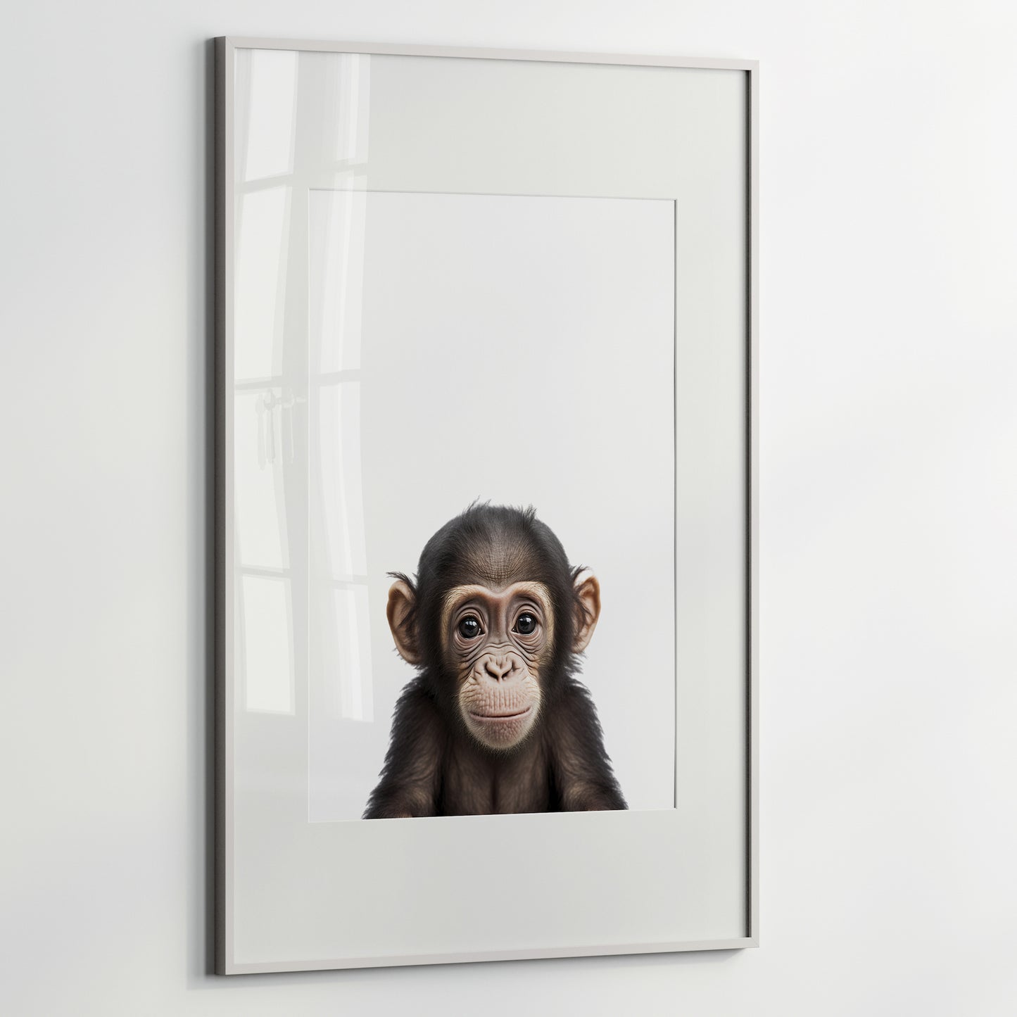 Baby Chimpanzee Portrait Print