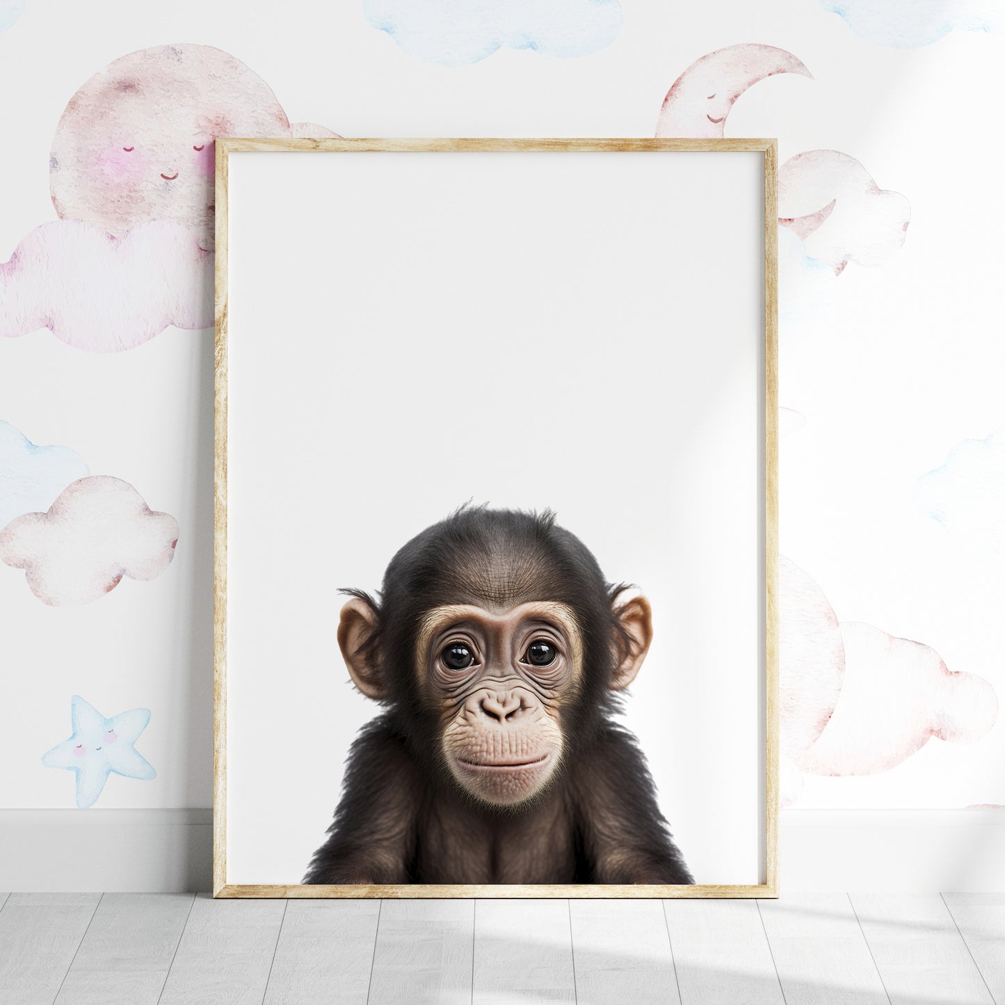 Baby Chimpanzee Portrait Print