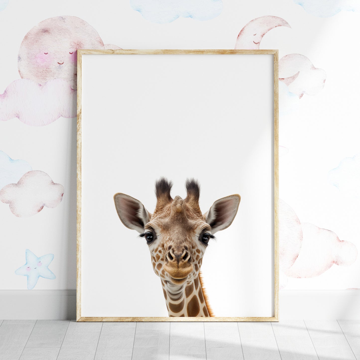 Baby Giraffe Portrait Print