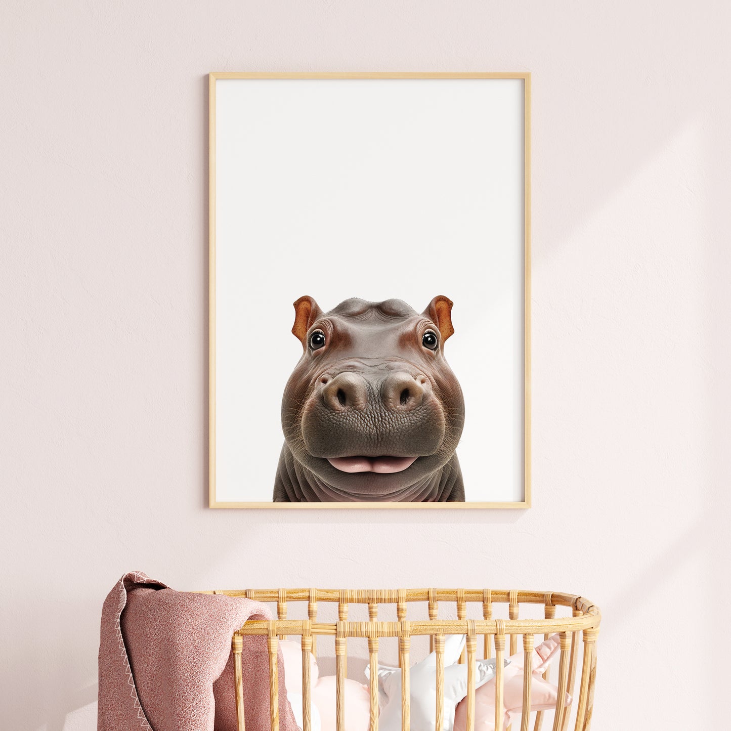 Baby Hippo Portrait Print