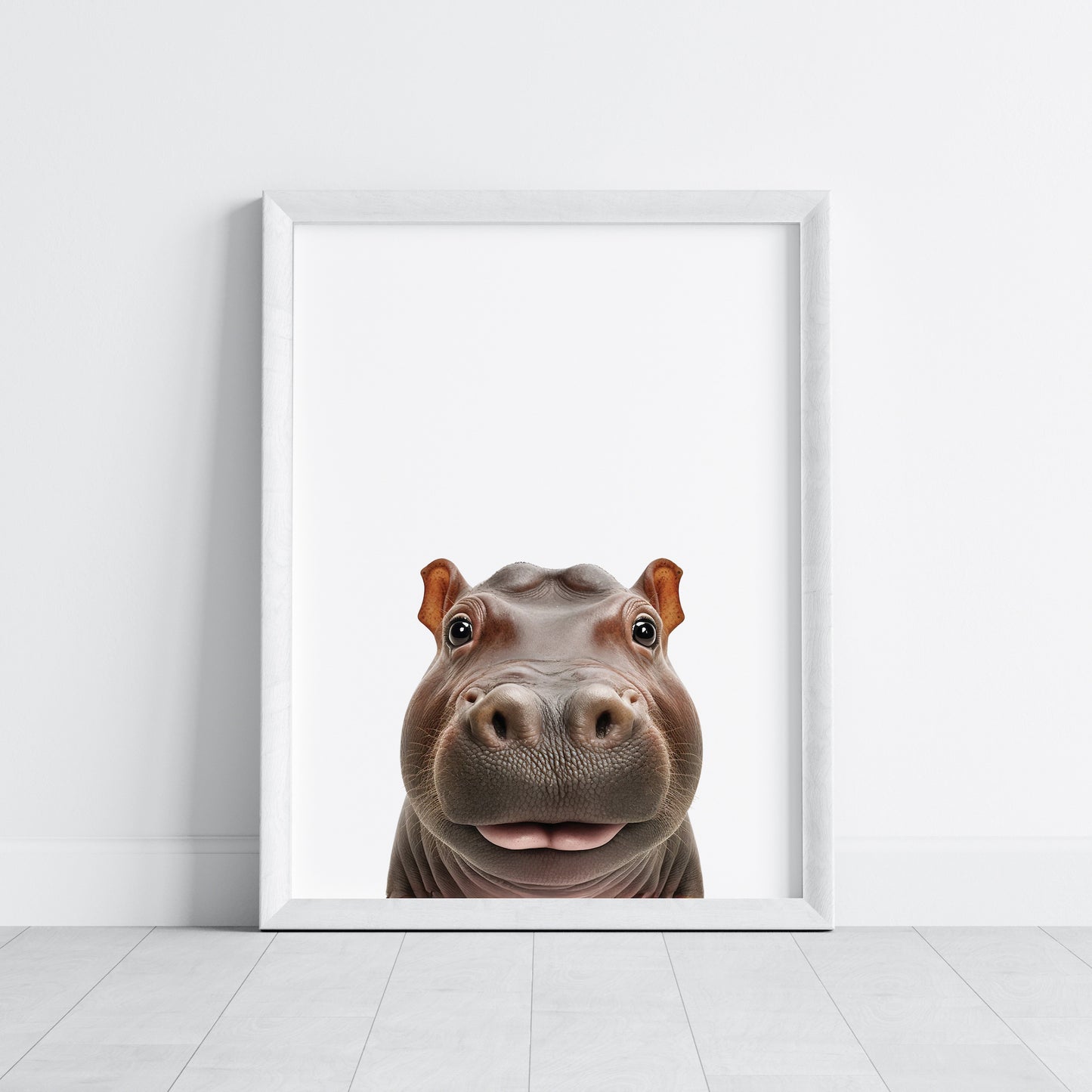 Baby Hippo Portrait Print