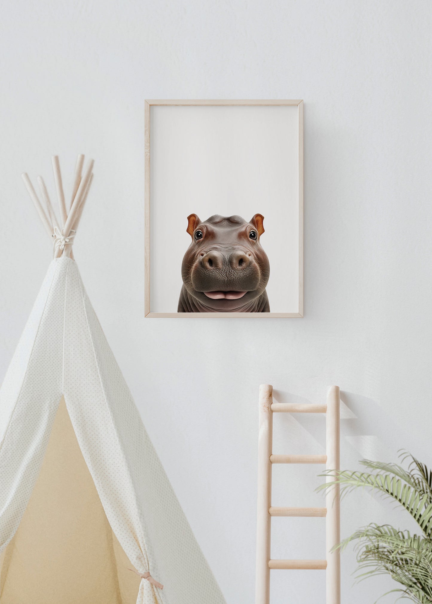 Baby Hippo Portrait Print