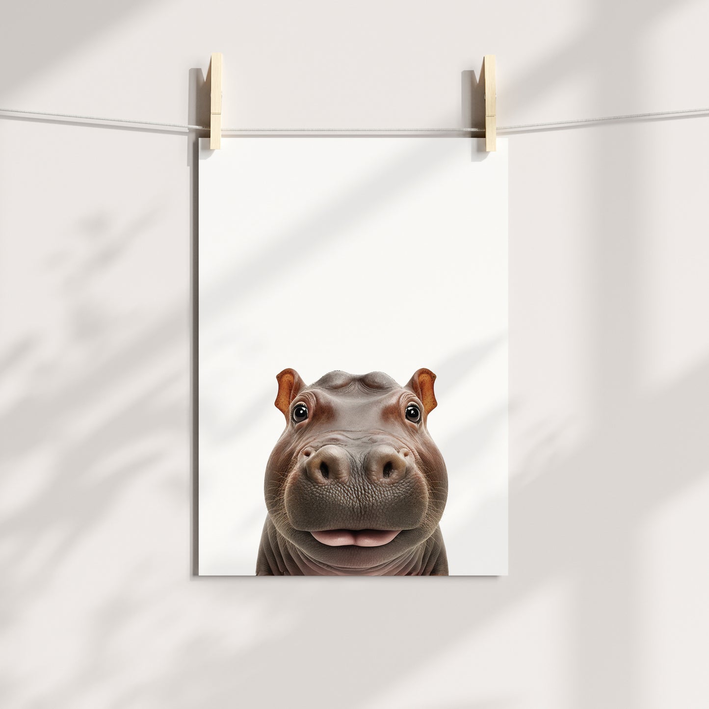 Baby Hippo Portrait Print