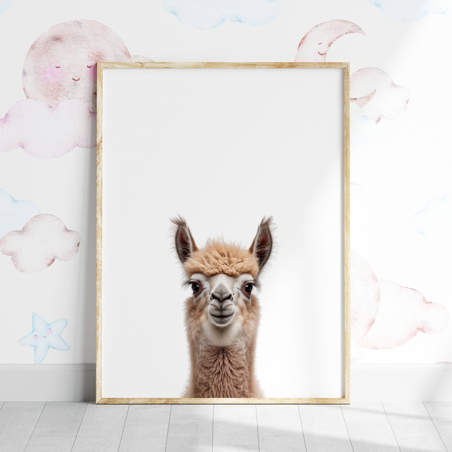 Baby Llama Portrait Print