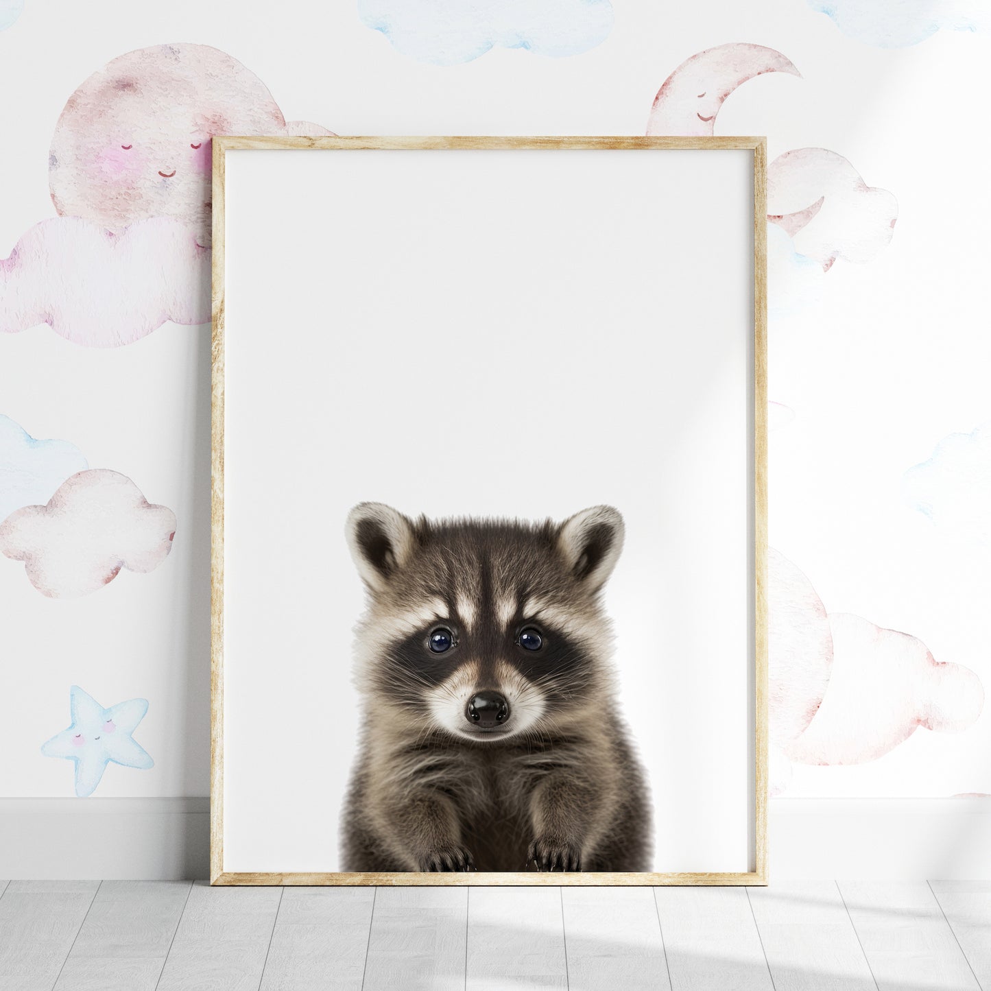 Baby Raccoon Portrait Print