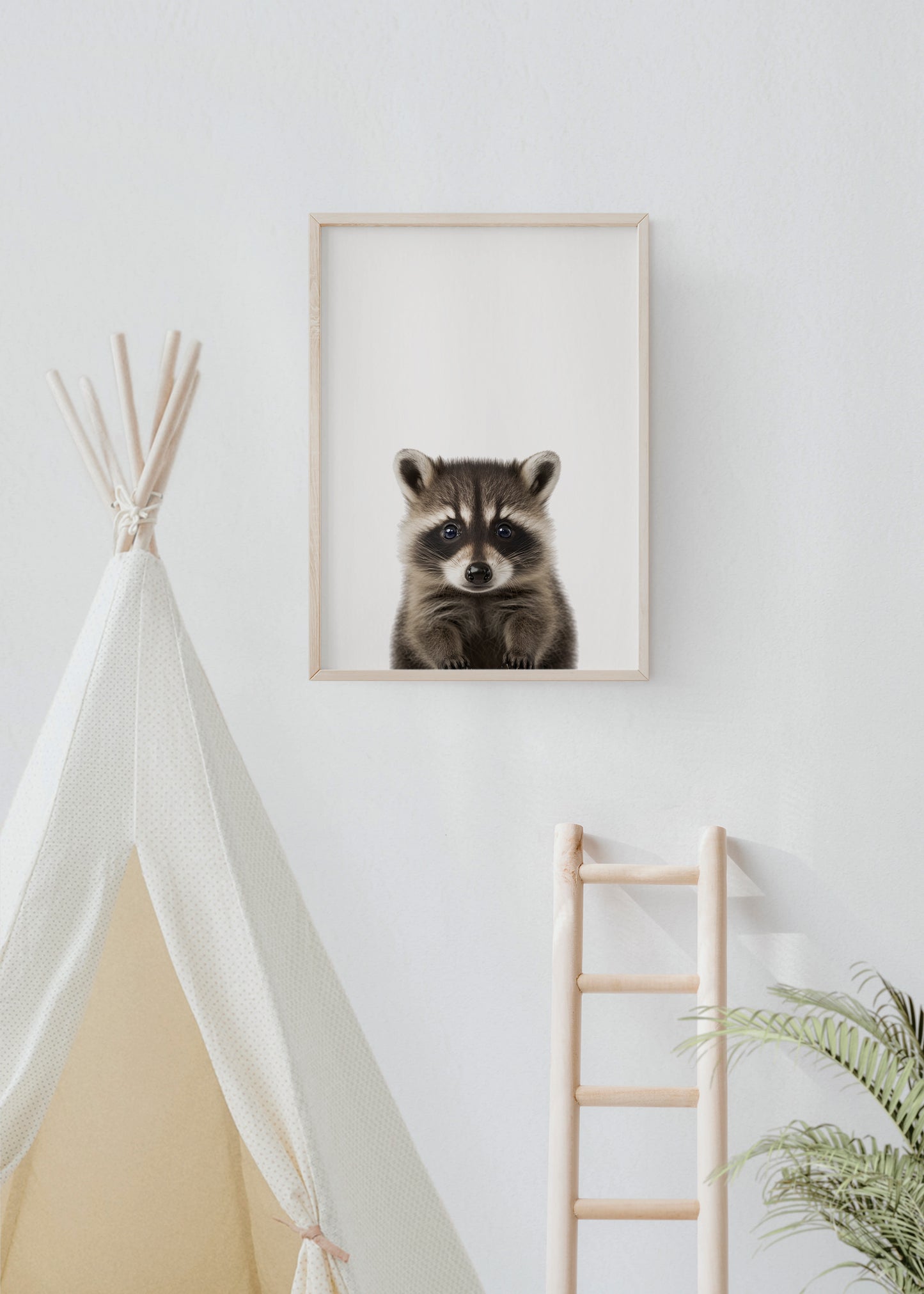 Baby Raccoon Portrait Print