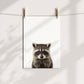 Baby Raccoon Portrait Print
