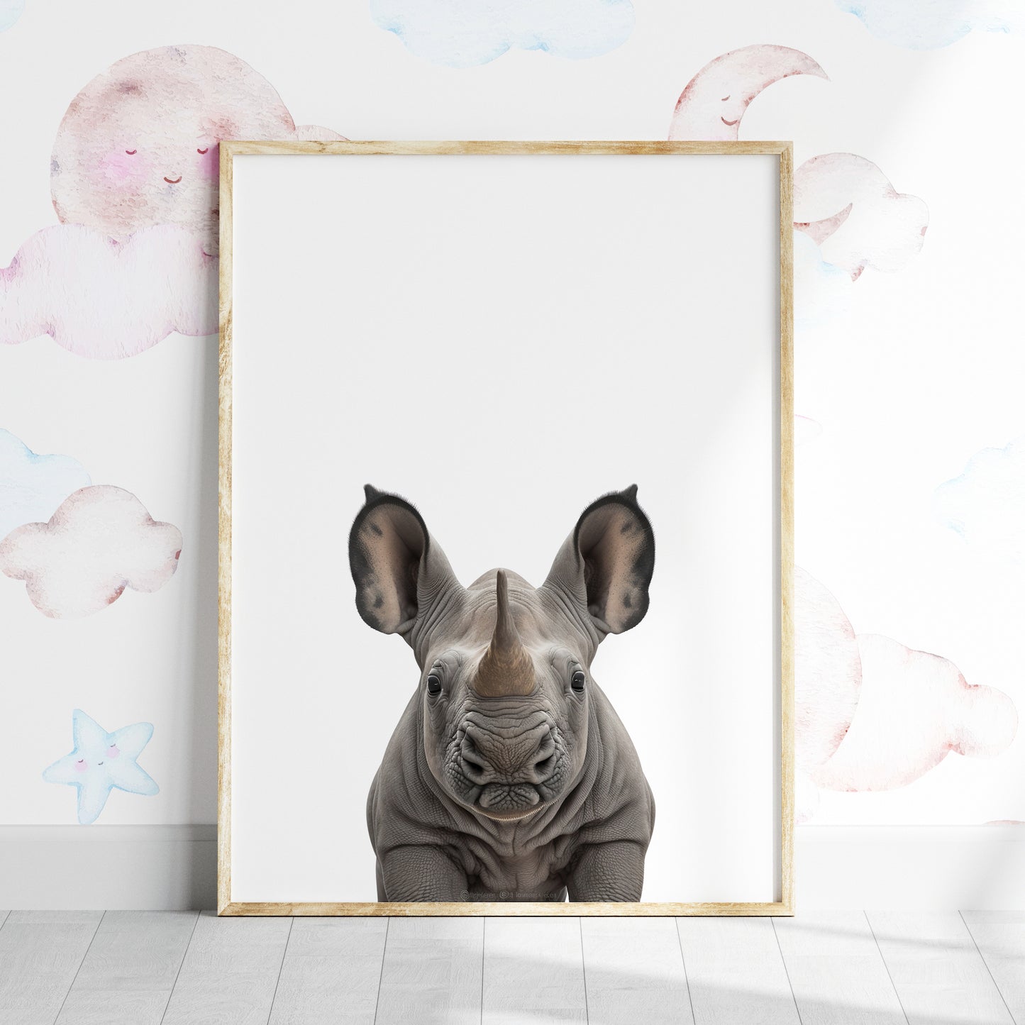 Baby Rhino Portrait Print