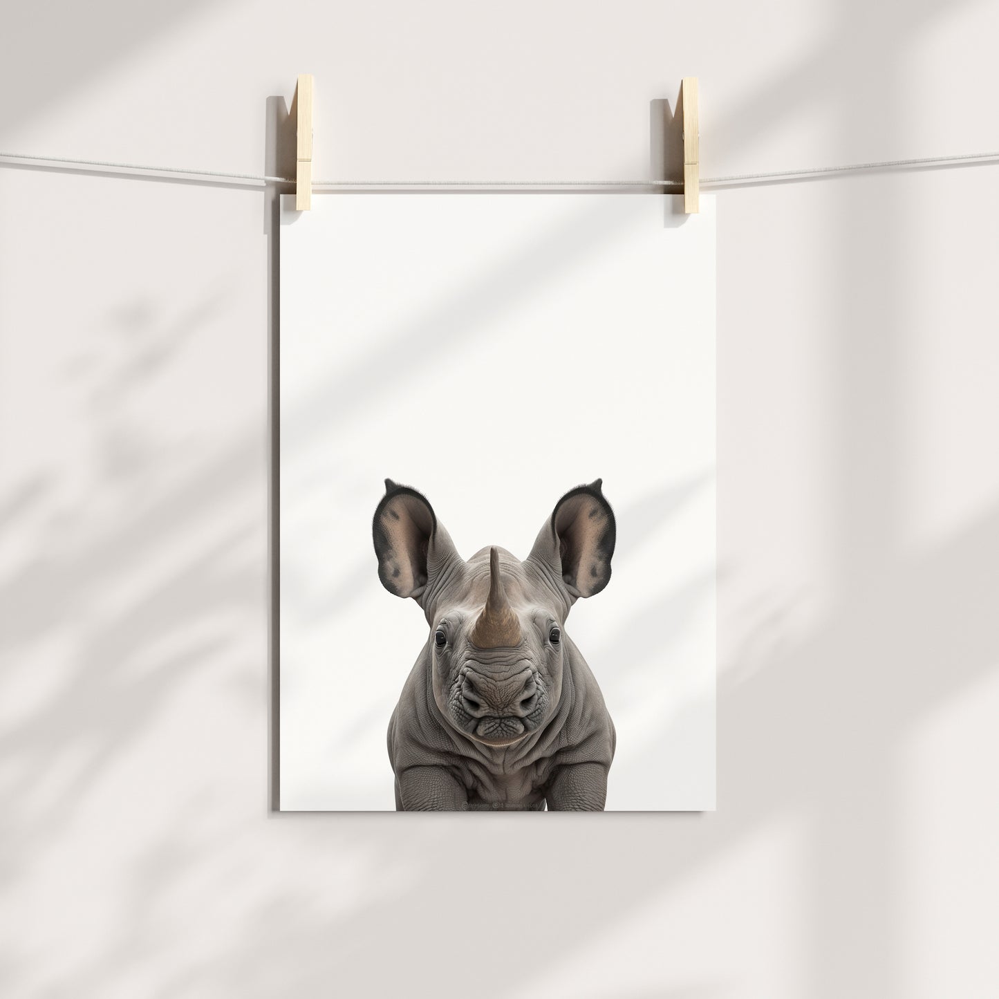 Baby Rhino Portrait Print